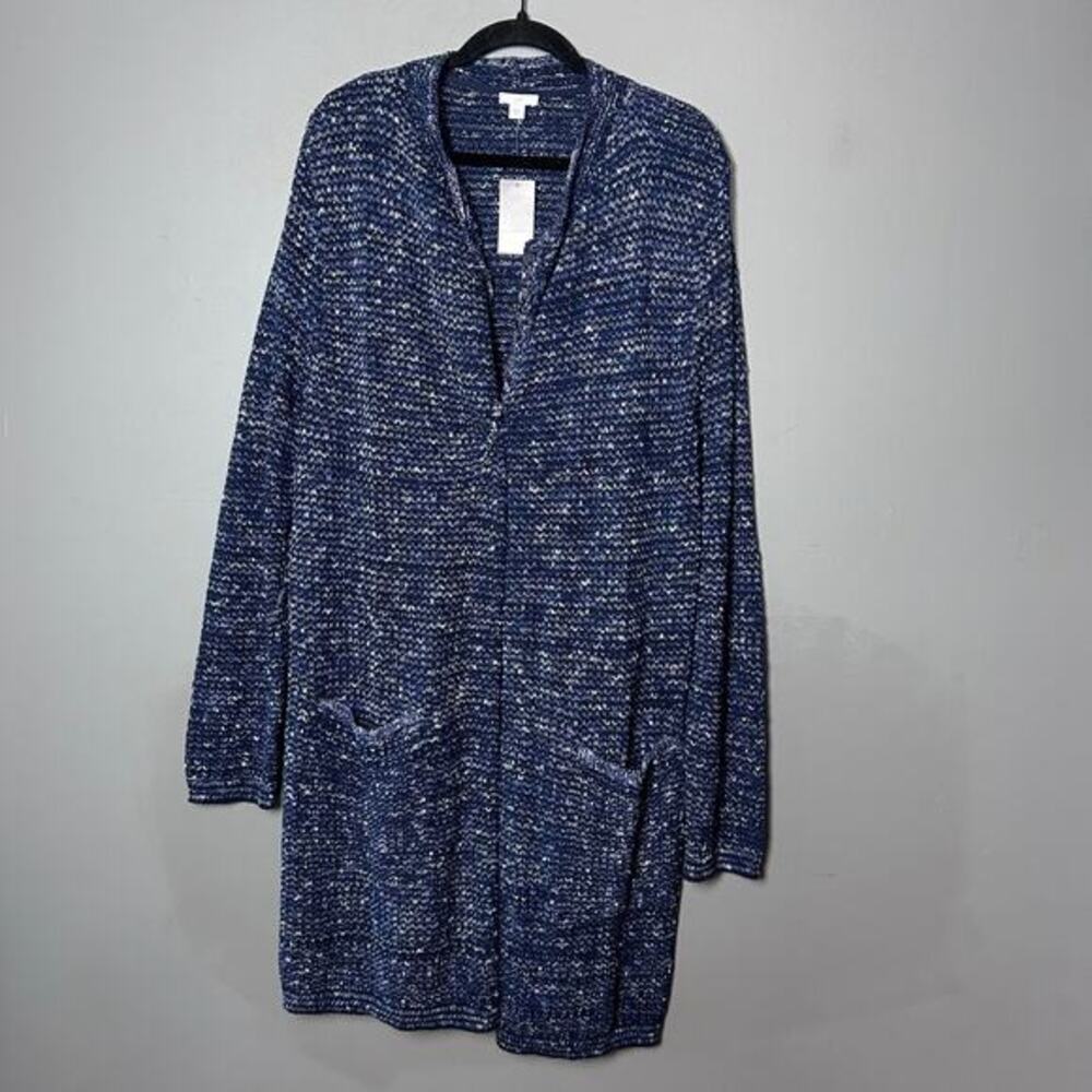 J. Jill sweater extra large cardigan duster NWT car coat longline heather‎ blue